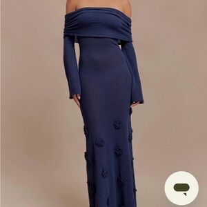 Meshki One Shoulder Navy Dress